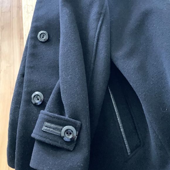 Marcona Black Wool Blend Peacoat, Size 10 - Picture 13 of 16